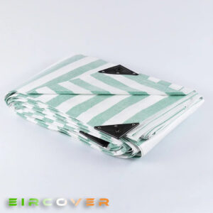170 GSM Green / White Striped Tarpaulins
