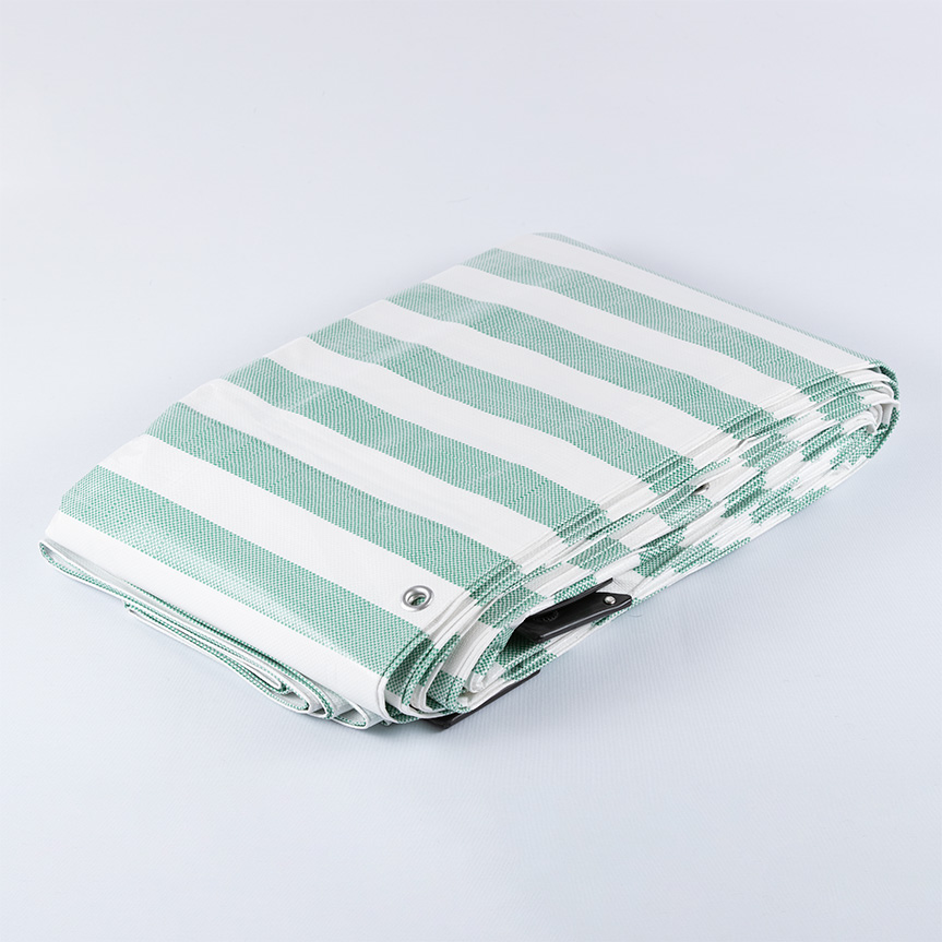 Gsm Green White Striped Tarpaulins Tarpaulin Warehouse