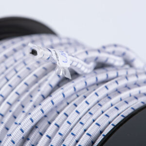 8mm x 50m reel pp shock cord white blue 4