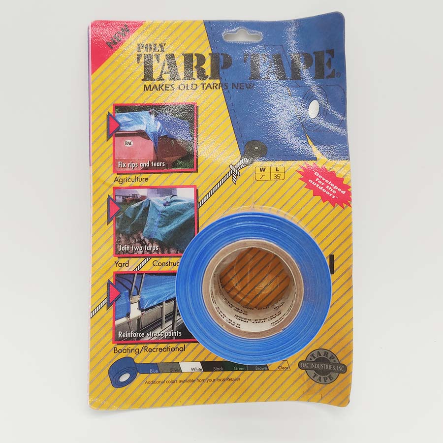 Small blue tarp tape (2″ x 35′) - Tarpaulin Warehouse