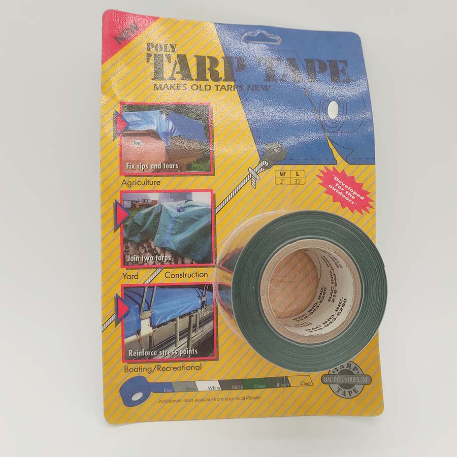 Small green tarp tape (2″ x 35′) - Tarpaulin Warehouse