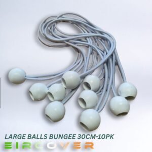 Large white bungee ball ties, 30cm ( 10 pk )